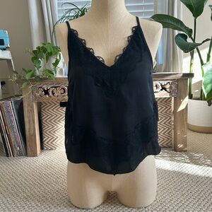 Free People Intimately Black Lace Trim Camisole